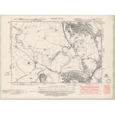1948 Map of Perth and Clackmannan Sheet CXXXII.SE, 1950 Print
