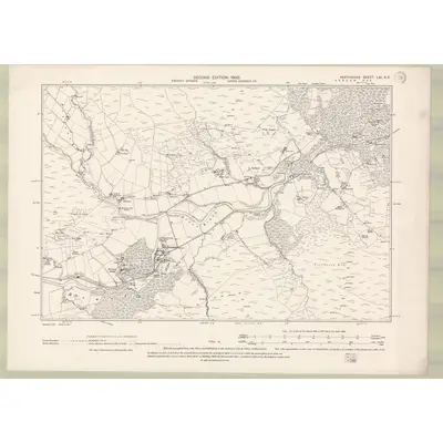 1898 Map of Perth and Clackmannan Sheet LXI.SE, 1900 Print