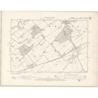 1898 Map of Perth and Clackmannan Sheet LXIV.NE& SE, 1902 Print