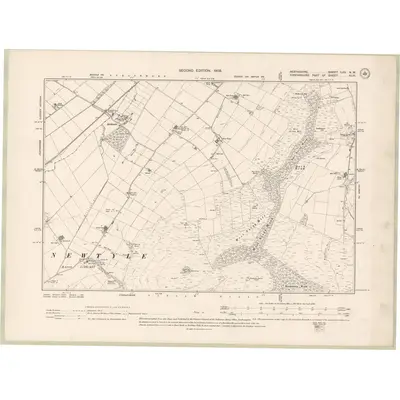 1900 Map of Perth and Clackmannan Sheet LXV.NW, 1903 Print