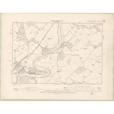 1900 Map of Perth and Clackmannan Sheet LXXIV.SW, 1902 Print