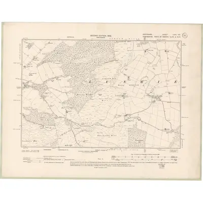 1898 Map of Perth and Clackmannan Sheet LXXV.NE, 1902 Print