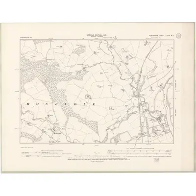 1899 Map of Perth and Clackmannan Sheet LXXXV.NE, 1901 Print