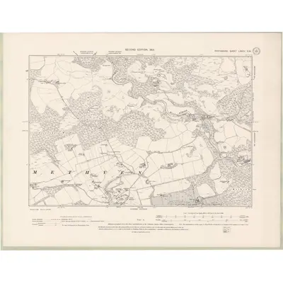 1900 Map of Perth and Clackmannan Sheet LXXXV.SW, 1901 Print