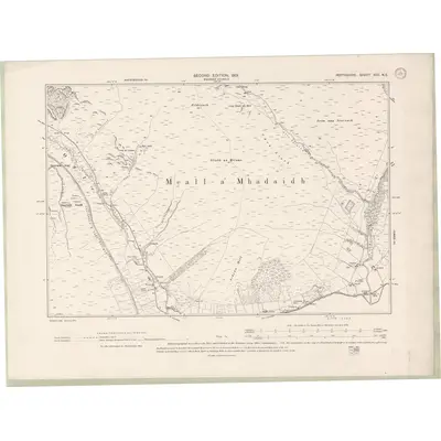 1898 Map of Perth and Clackmannan Sheet XCII.NE, 1901 Print