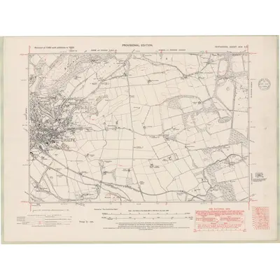 1938 Map of Perth and Clackmannan Sheet XCV.SE, 1948 Print