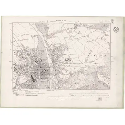 1931 Map of Perth and Clackmannan Sheet XCVIII.NW, 1933 Print