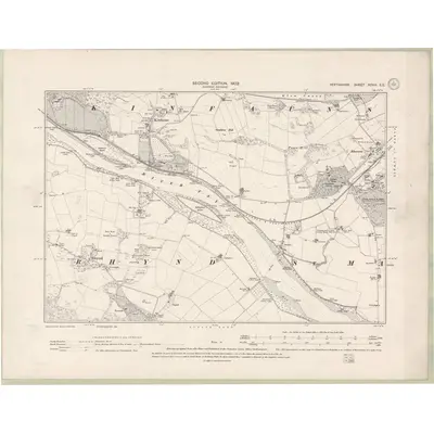 1900 Map of Perth and Clackmannan Sheet XCVIII.SE, 1902 Print