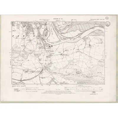 1931 Map of Perth and Clackmannan Sheet XCVIII.SW, 1934 Print