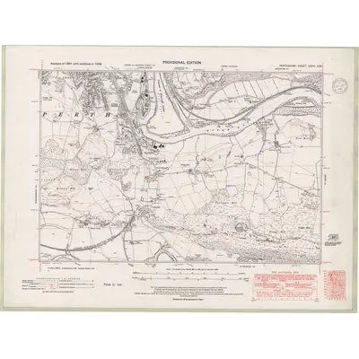 1938 Map of Perth and Clackmannan Sheet XCVIII.SW, 1947 Print