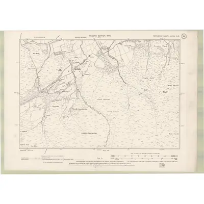 1898 Map of Perth and Clackmannan Sheet XXXVIII.NE, 1900 Print