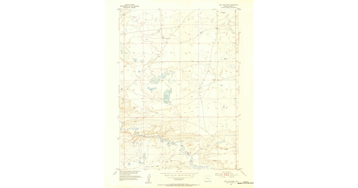 1955 Map of Pine Tree Ridge, Albany County, WY — High-Res | Pastmaps