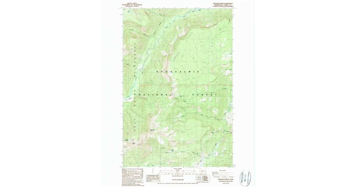 1988 Map of Pinegrass Ridge, Yakima County, WA — High-Res | Pastmaps