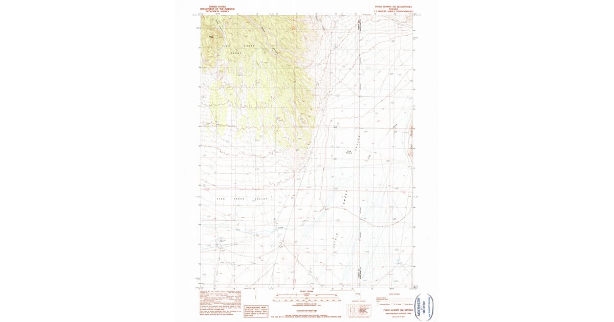 1990 Map of Pinto Summit SW, Eureka County, NV — High-Res | Pastmaps