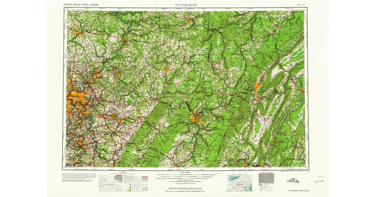 1960s Maps of Central City PA - Pittsburgh Allegheny County Pa Usgs Topo 1964 Og 1200x630 