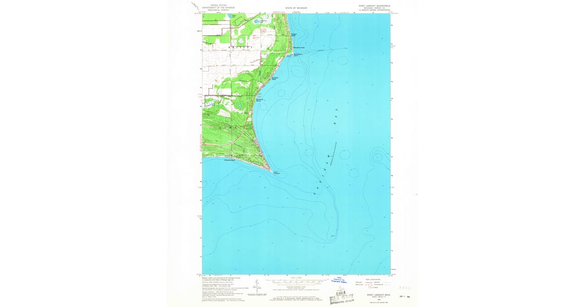 1966 Map of Point Lookout, Arenac County, MI — High-Res | Pastmaps