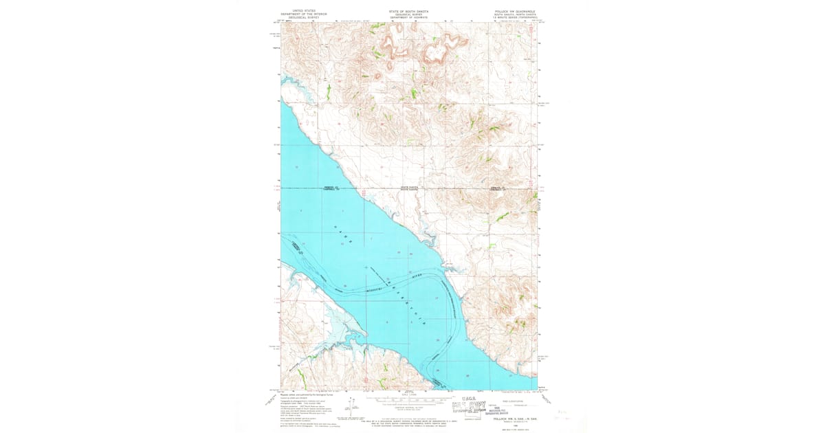 1966 Map of Pollock NW, Campbell County, SD — High-Res | Pastmaps