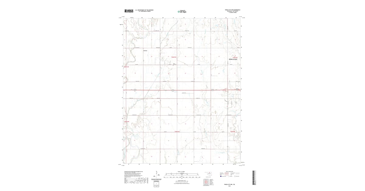 2022 Map of Ponca City NW, Kay County, OK — High-Res | Pastmaps