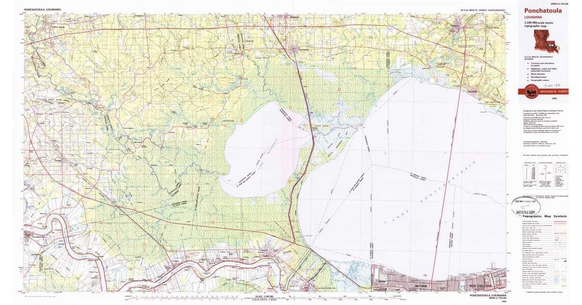 1980s Maps of Gray 39 s Creek Livingston - Ponchatoula Livingston County La Usgs Topo 1983 P1984 Og 1200x630