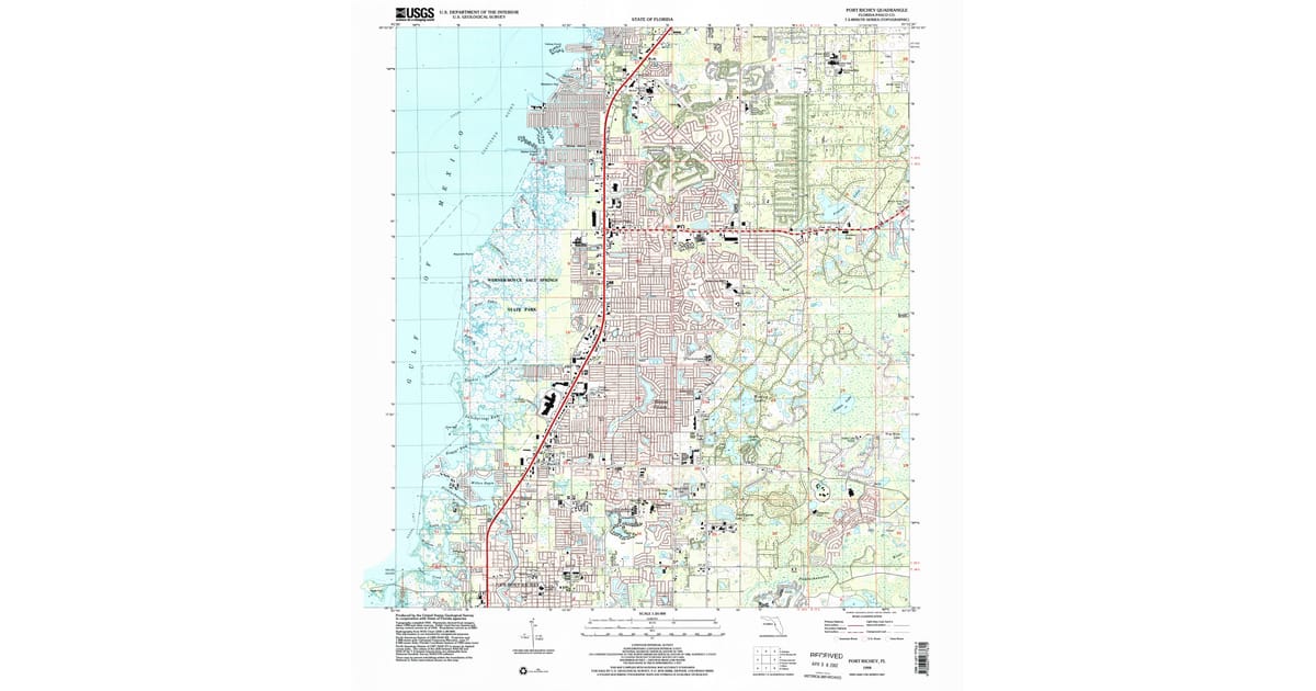 1998 Map of Port Richey, FL — High-Res | Pastmaps