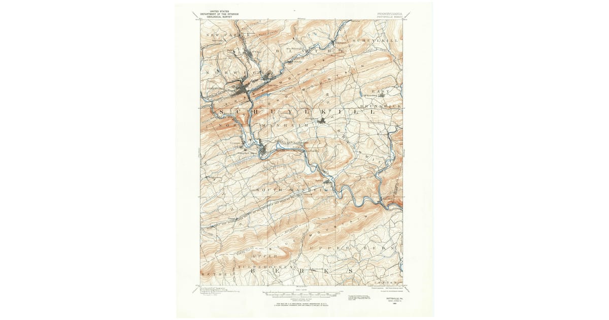 Old Maps of New Philadelphia PA - Pottsville Schuylkill County Pa Usgs Topo 1889 P1964 Og 1200x630 
