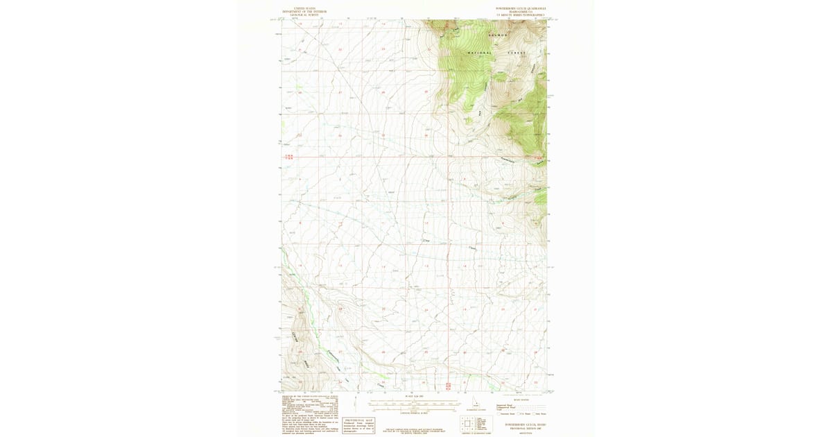 Powderhorn Map.pdf 1987 Map of Powderhorn Gulch, Lemhi County, ID — High-Res | Pastmaps