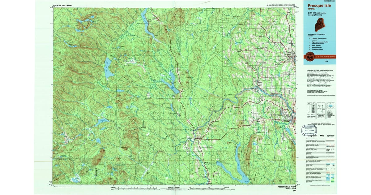 1990s Maps of Ashland ME Pastmaps - Presque Isle Aroostook County Me Usgs Topo 1994 Og 1200x630 