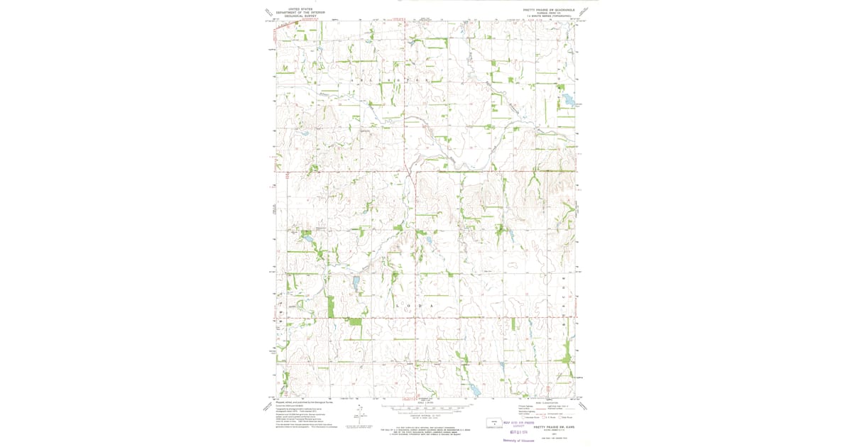 Castleton Reno County Kansas 1971 Map of Pretty Prairie SW, Reno County, KS — High-Res | Pastmaps