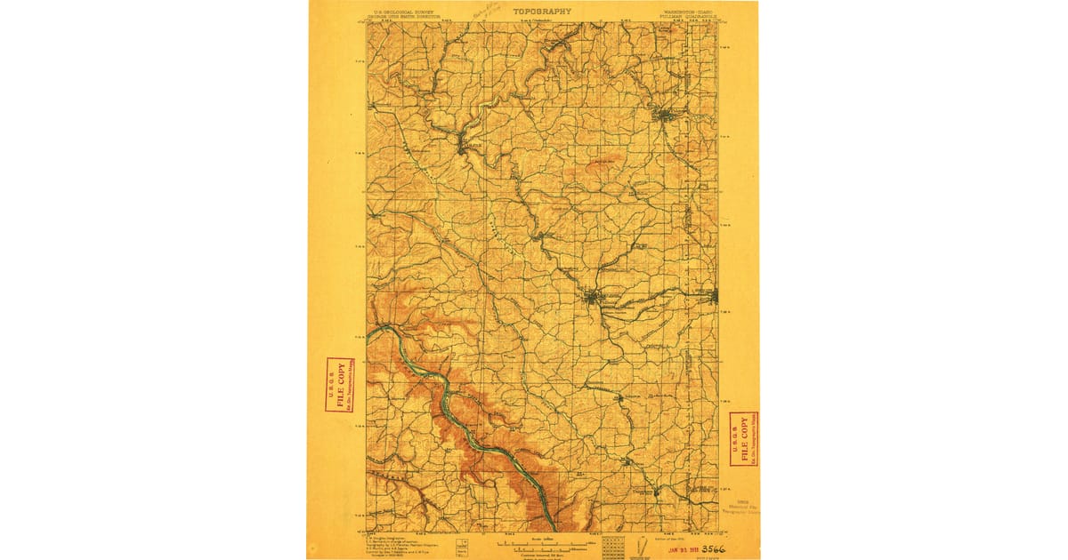 Old Maps of Palouse WA for Academic - Pullman Whitman County Wa Usgs Topo 1910 Og 1200x630 