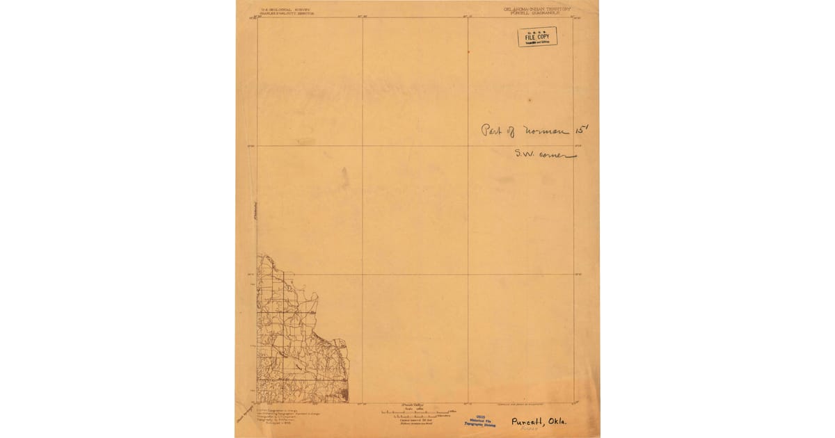 Old Maps of Stella Oklahoma City - Purcell Ok Usgs Topo 1898 Og 1200x630