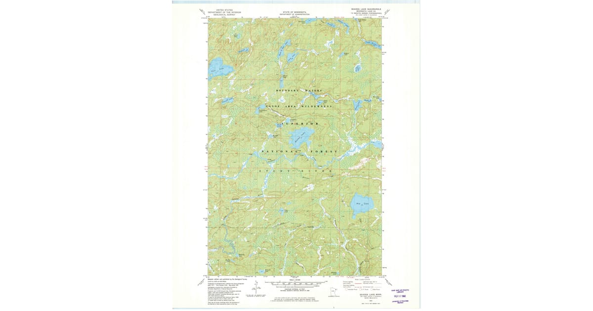 1981 Map of Quadga Lake, Lake County, MN — High-Res | Pastmaps