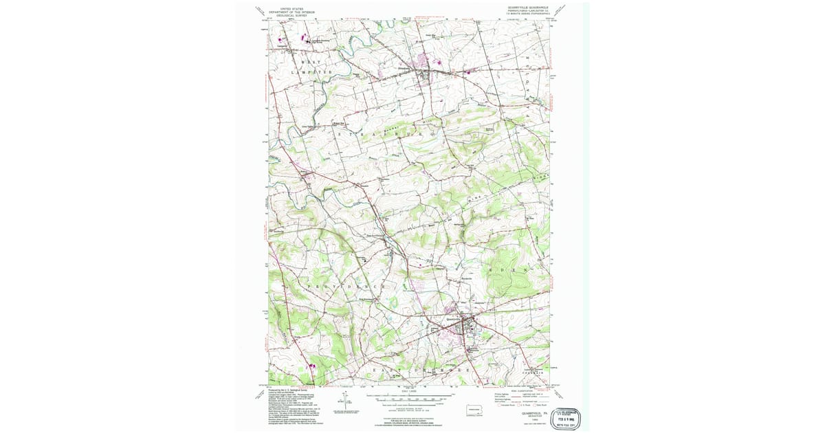 1992 Map of Quarryville, PA — High-Res