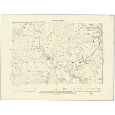 1901 Map of Radnorshire IX.NW, 1904 Print