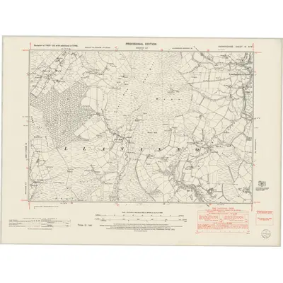 1948 Map of Radnorshire IX.NW, 1953 Print