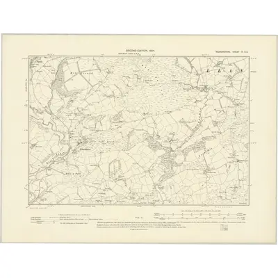 1902 Map of Radnorshire IX.SE, 1904 Print