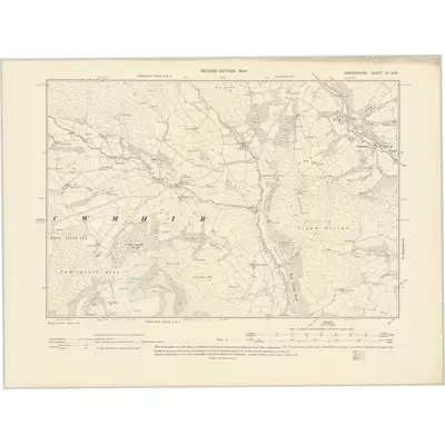 1902 Map of Radnorshire IX.SW, 1904 Print