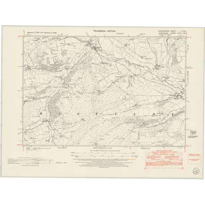 1948 Map of Radnorshire V.SW, 1953 Print