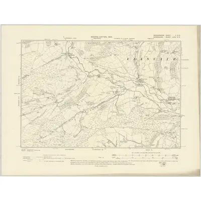1901 Map of Radnorshire X.NE, 1904 Print