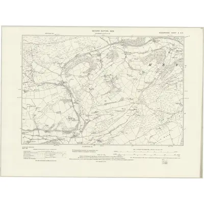 1902 Map of Radnorshire X.SE, 1931 Print