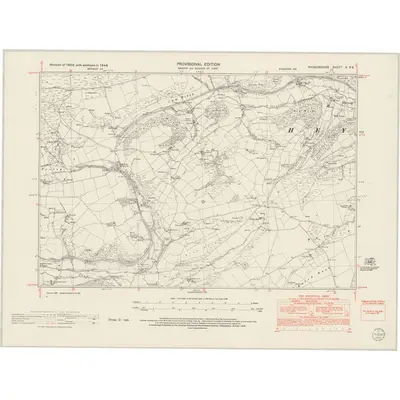 1948 Map of Radnorshire X.SE, 1953 Print