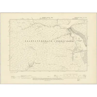 1903 Map of Radnorshire XIV.SW, 1905 Print