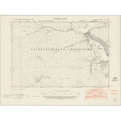 1948 Map of Radnorshire XIV.SW, 1953 Print