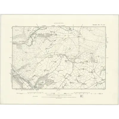 1887 Map of Radnorshire XV.NW, 1888 Print
