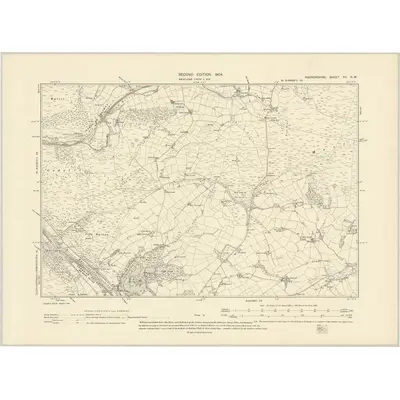 1902 Map of Radnorshire XV.NW, 1904 Print