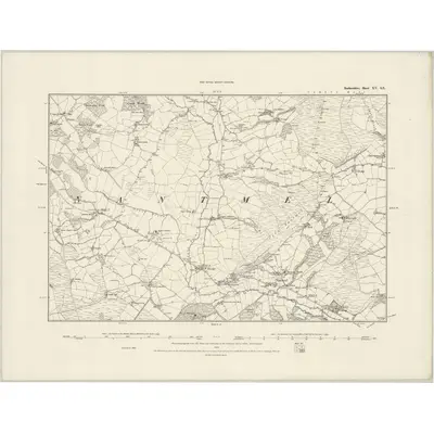 1887 Map of Radnorshire XV.SE, 1888 Print