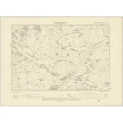 1902 Map of Radnorshire XV.SE, 1904 Print