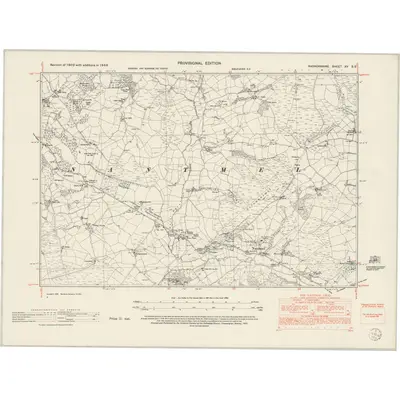 1948 Map of Radnorshire XV.SE, 1953 Print