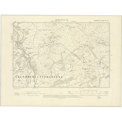 1902 Map of Radnorshire XVI.NE, 1904 Print