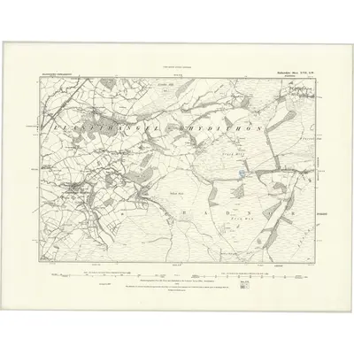 1887 Map of Radnorshire XVII.SW, 1888 Print
