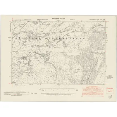 1948 Map of Radnorshire XVII.SW, 1953 Print